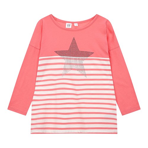 ★갭키즈 18년 HOLIDAY★ [키즈 여아 6-14세] 비즈 스타 스트라이프 티셔츠 - S.I.VILLAGE [GAP Kids]★갭키즈 18년 HOLIDAY★ [키즈 여아... 