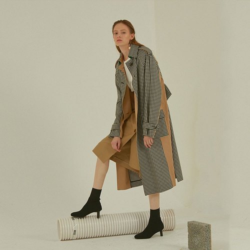 [고아라,황승언 착용]Bruxelle oversized check trench coat _ Gingham check - S.I.VILLAGE [MUSEE][고아라,황승언 착용]Bruxelle... 