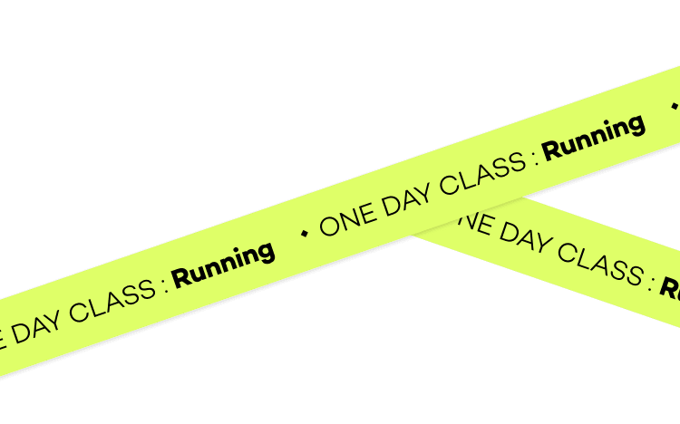 ONE DAY CLASS: Running이 적히 라임색 테이프 데코