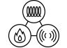 불, 라디에이터, 인덕션 아이콘
