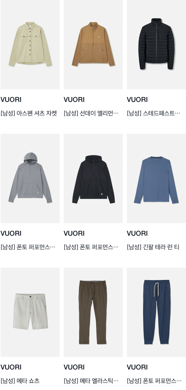 MEN ITEM LIST