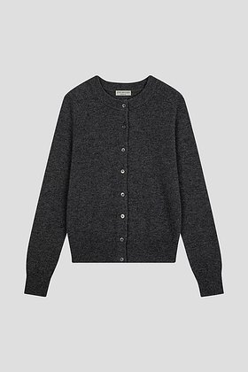 JE NE SAIS QUOI ESSENTIAL(주느세콰 에센셜) CASHMERE BLEND CARDIGAN_CHARCOAL | S.I.VILLAGE (에스아이빌리지)