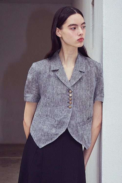 VITALSIGN(바이탈사인) [LINE] Linen Summer Jacket (Gray) | S.I.VILLAGE (에스아이빌리지) [VITALSIGN][LINE] Linen Summer Jacket... 
