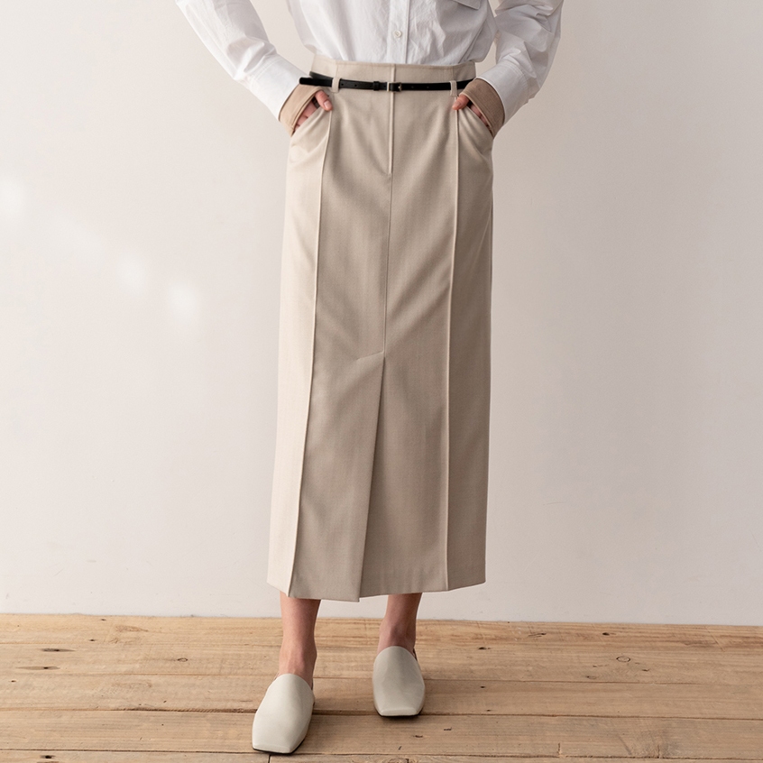 LONG PENCIL SKIRT (IVORY)