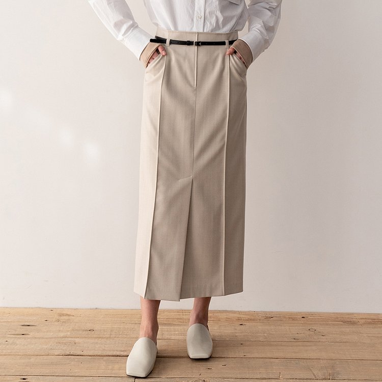 LONG PENCIL SKIRT (IVORY)