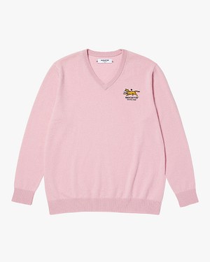 MADCATTOS(매드캐토스) MCC U ESSENTIAL V-NECK SWEATER-PINK | S.I.VILLAGE (에스아이빌리지)