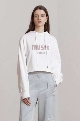MUSEE(뮤제) MUSEE D'ORSAY Oversized Hood Sweatshirt_Off White+Beige | S.I.VILLAGE (에스아이빌리지)