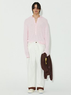 NOHANT(노앙) BOUCLE COLLAR KNIT PINK | S.I.VILLAGE (에스아이빌리지)