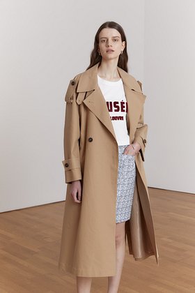 MUSEE(뮤제) CAMIEUX Back Rimpled Belted Oversized Trench_Camel Beige | S.I.VILLAGE (에스아이빌리지)