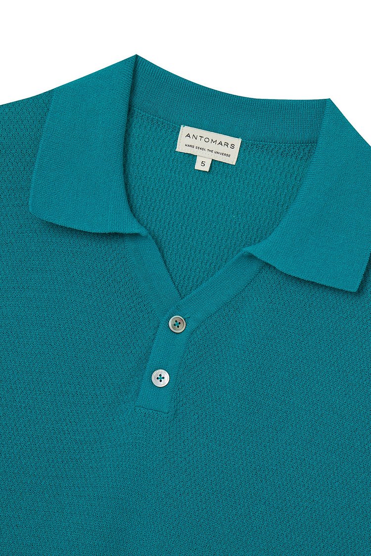 VACATION KNIT BUTTON POLO Men - Teal