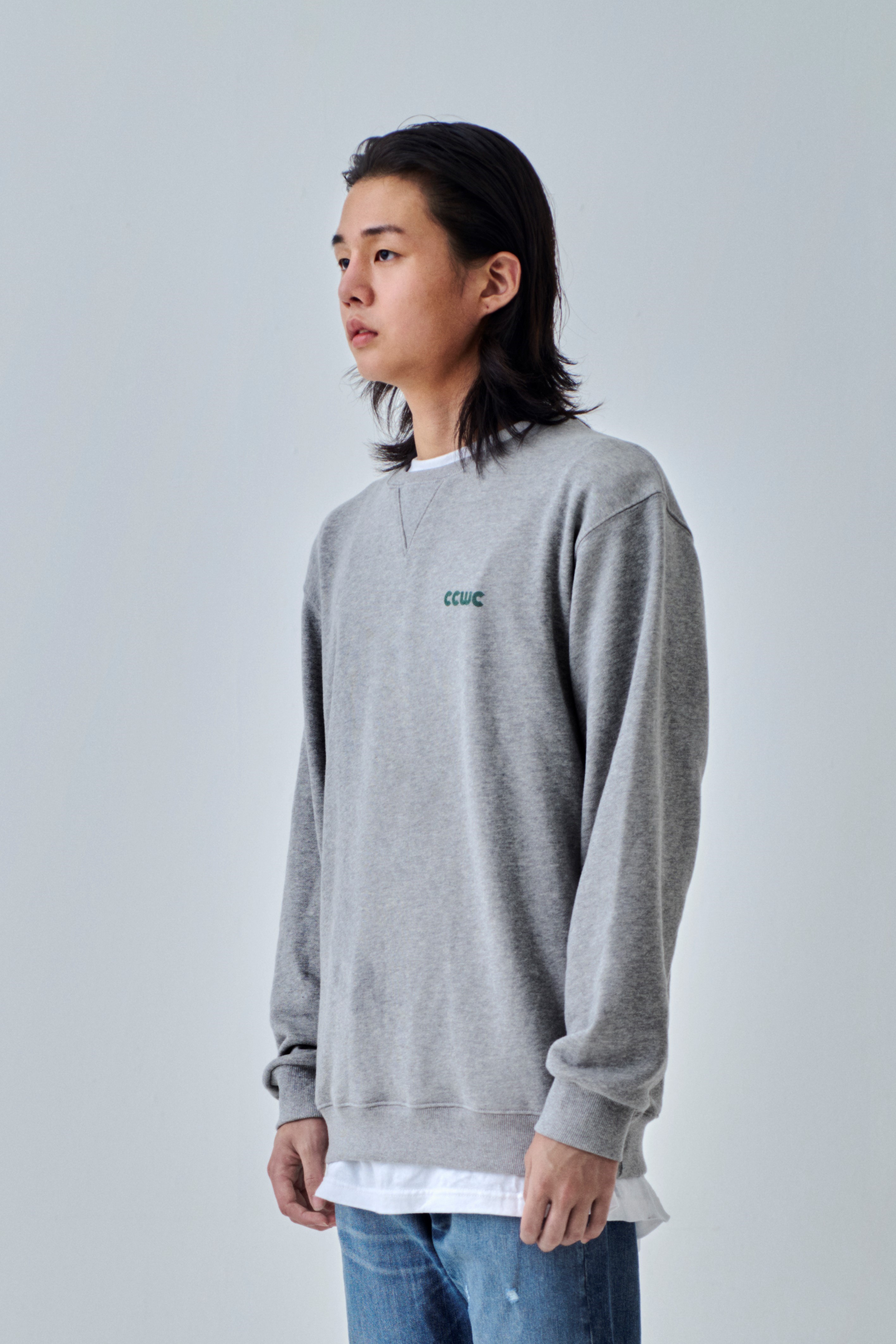 【Crazy Car Wash Crew】CCWC LOGO STITCH SWEAT SHIRTS Crazy Car Wash Crew - CAR WASH CREW T-SHIRTS ASH GREY