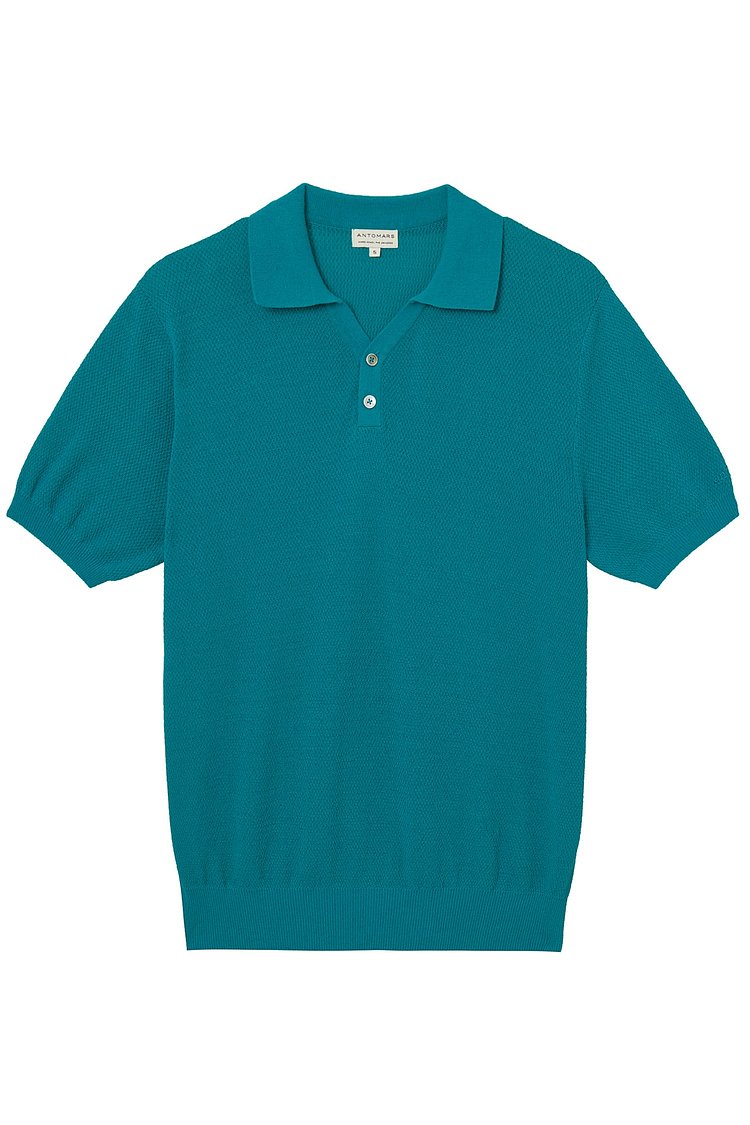 VACATION KNIT BUTTON POLO Men - Teal