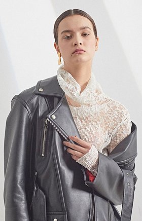 [아이유,김희선,문별,소연,한지현 착용] Matisse lambs leather Rider jacket -  Zet Black