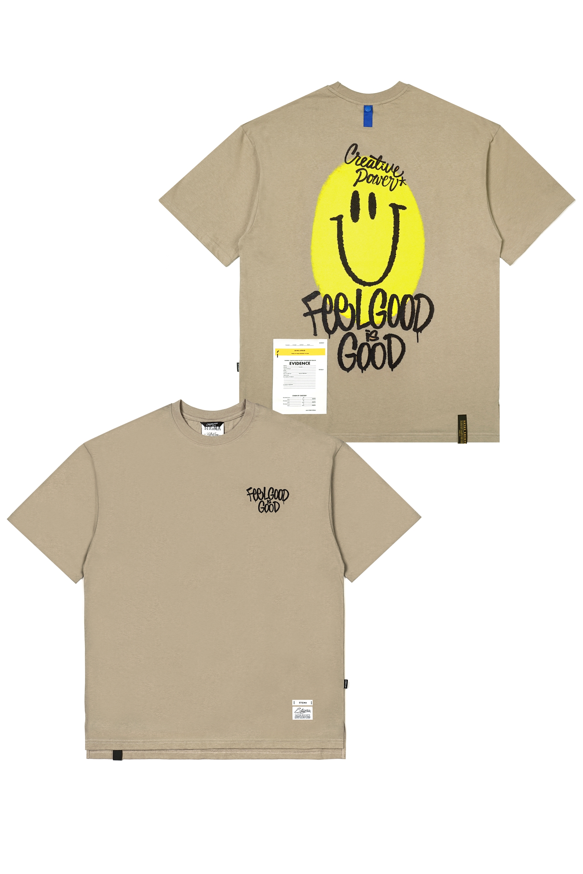 STIGMA(스티그마) 23 SMILE OVERSIZED T-SHIRTS BEIGE | 신세계V [STIGMA]23 SMILE OVERSIZED T-SHIRTS BEIGE - 