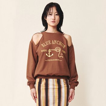 Marine Cut Out Pullover Brown