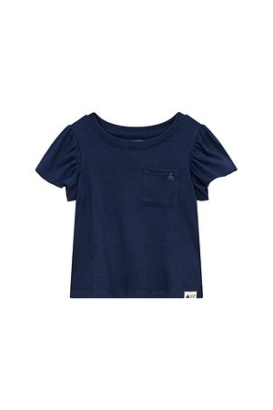 GAP Kids(갭키즈) [토들러 여아 2-5세] 퍼프 슬리브 포켓 티셔츠 | S.I.VILLAGE (에스아이빌리지)