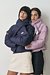 ECO-FRIENDLY CROPPED PUFFER JACKET WITH NECK WARMER, PINK