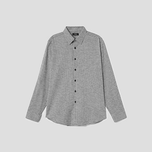 Men Gingham Overdye Irving Shirt Winter White - S.I.VILLAGE [THEORY]Men Gingham Overdye Irving Shirt  Winter White - 