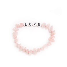 [T Balance]LOVE Rose Quartz Crystal Healing Bracelet