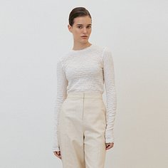 wrinkle cropped top (ivory)