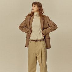 SINGLE BREASTED PIPING JACKET BROWN
