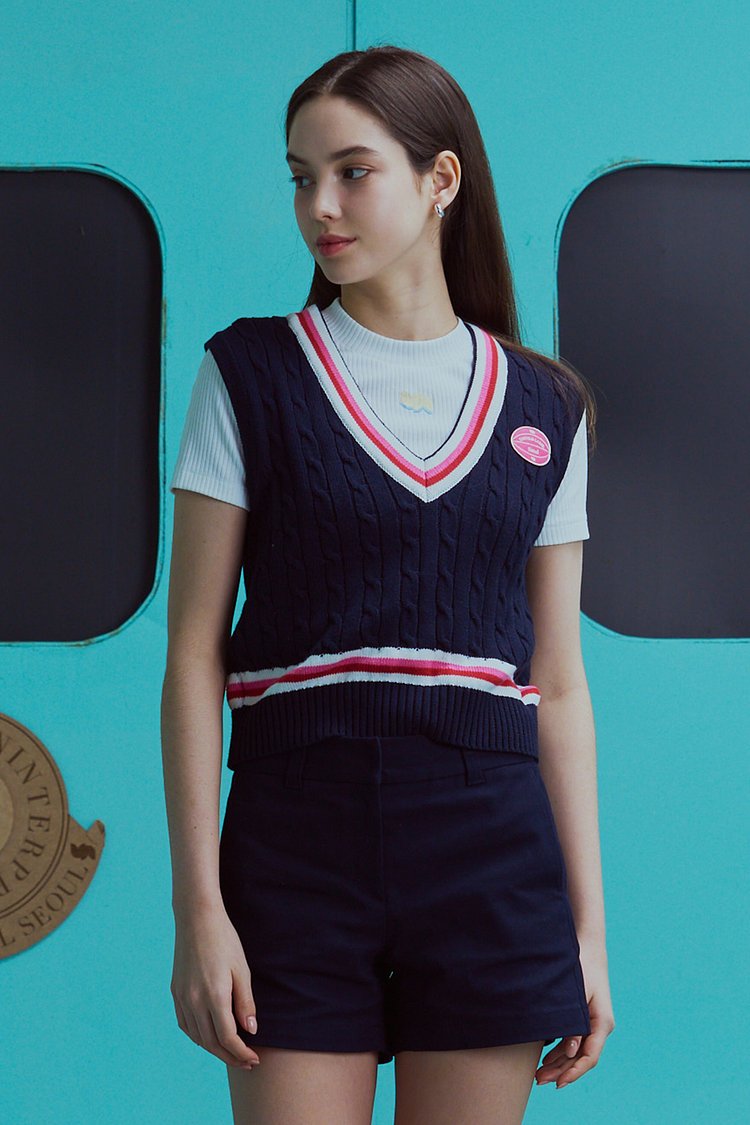 PREP CABLE LOGO VEST_NAVY [U3S0K50155]