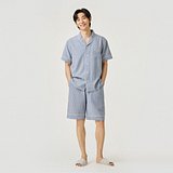 JAJU(자주) 남 시어서커 스트라이프 5부 파자마 세트 | S.I.VILLAGE (에스아이빌리지)