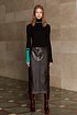 ISABEL Faux Leather Long Skirt_Brown