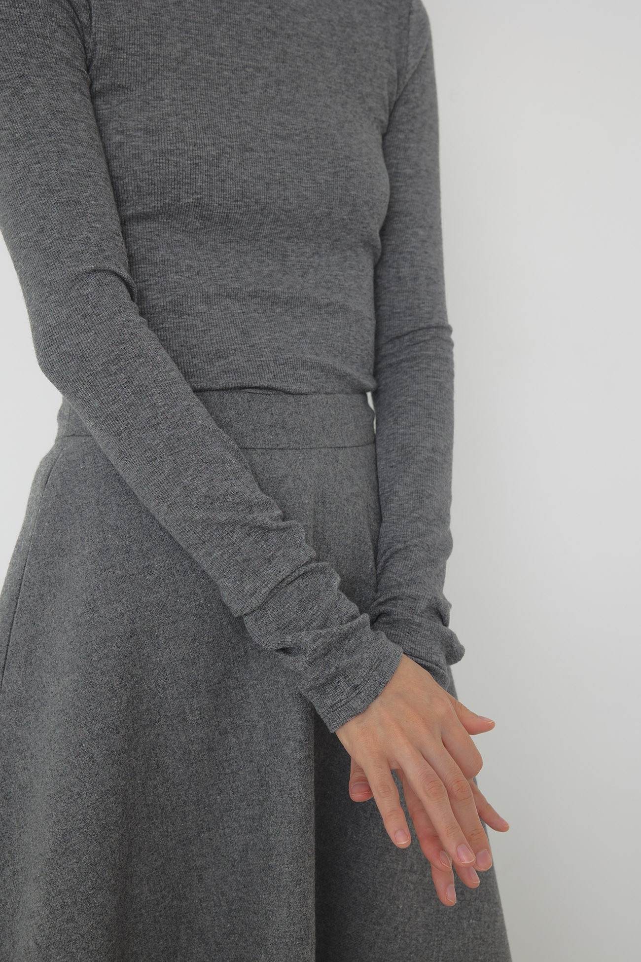 Warm turtle neck top melange gray