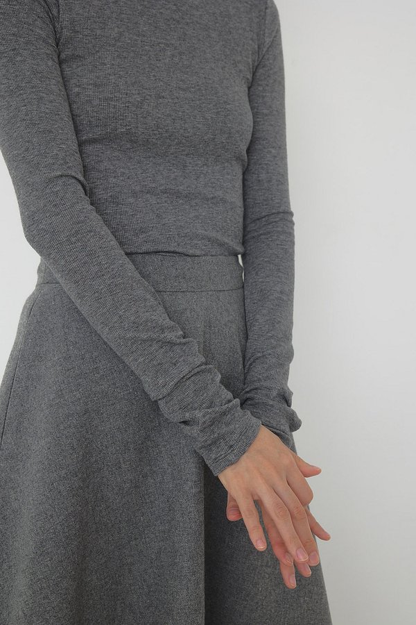 Warm turtle neck top melange gray