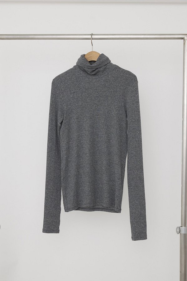 Warm turtle neck top melange gray