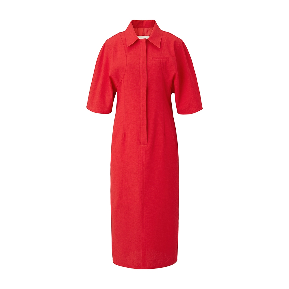 Round Sleeve Dress_Red