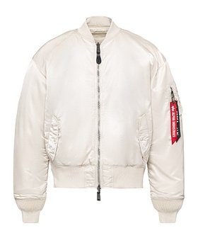 Alpha Industries(알파 인더스트리) MA-1 루즈핏 라글란 사이드짚 Ivory | S.I.VILLAGE (에스아이빌리지)