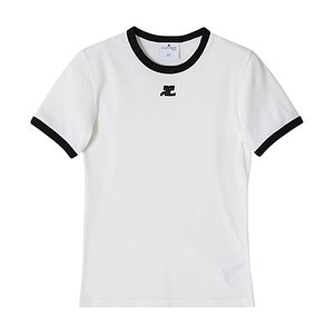 COURREGES(꾸레쥬) 꾸레쥬 PERJTS017 JS0070 0098 범피 콘트라스트 여성 반팔티 | S.I.VILLAGE (에스아이빌리지)
