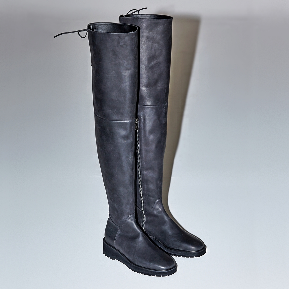 Miss Left Women's Closed Toe Over The Knee High Boots Side Zipper High Chunky Heels Pull On Long Boots Casual Work Party Shoes Size 4 Black | Shoes