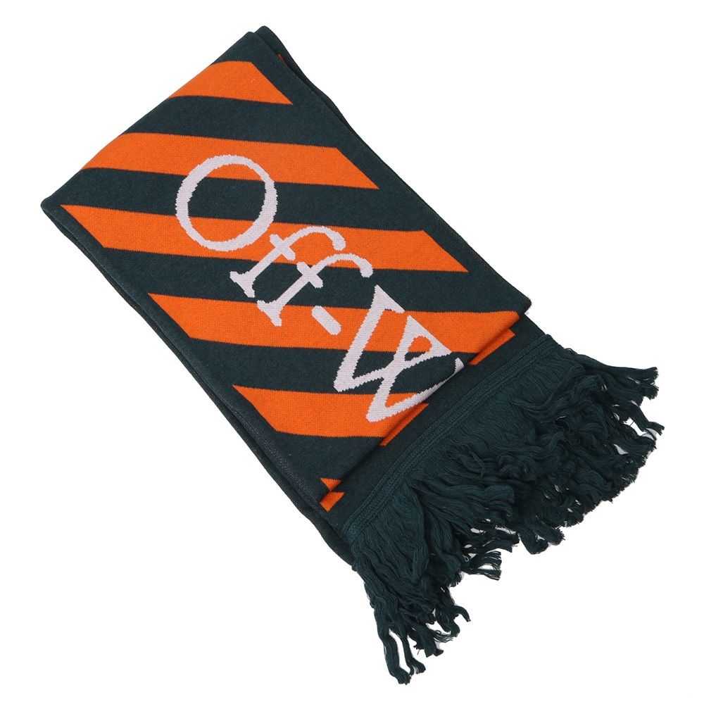 [OFFWHITE](MEN) OFF WHITE TM SCARF DARK GREEN  ORANGE-F