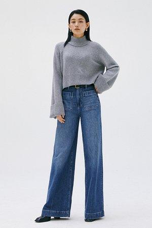 REFORMATION(리포메이션) 캐시미어 크롭 터틀넥 니트 (Garrett Cashmere Cropped Turtleneck) | S.I.VILLAGE (에스아이빌리지)