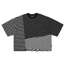 Stripe Mixed T-Shirt [Black]