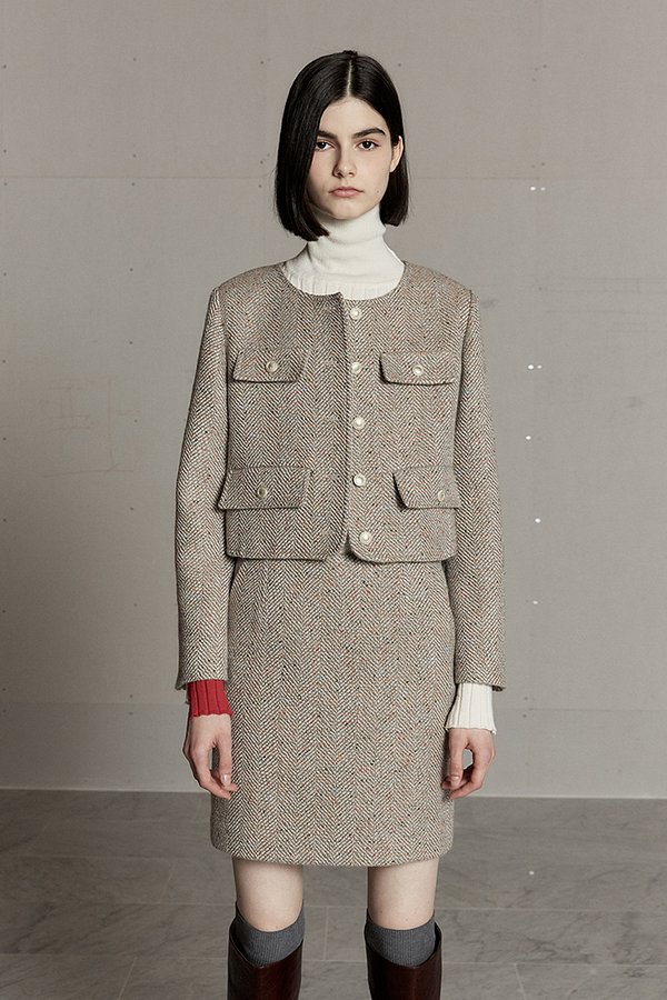 MUSEE(뮤제) [아이유 착용]MIENNE Tweed Wool Mini Skirt_Beige | S.I.VILLAGE (에스아이빌리지) [MUSEE][아이유 착용]MIENNE Tweed... 