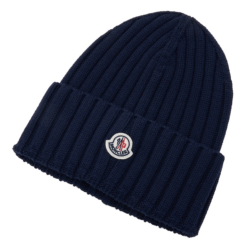 MONCLER(몽클레어) [몽클레어] 로고 패치 울 비니 3B00036 A9327