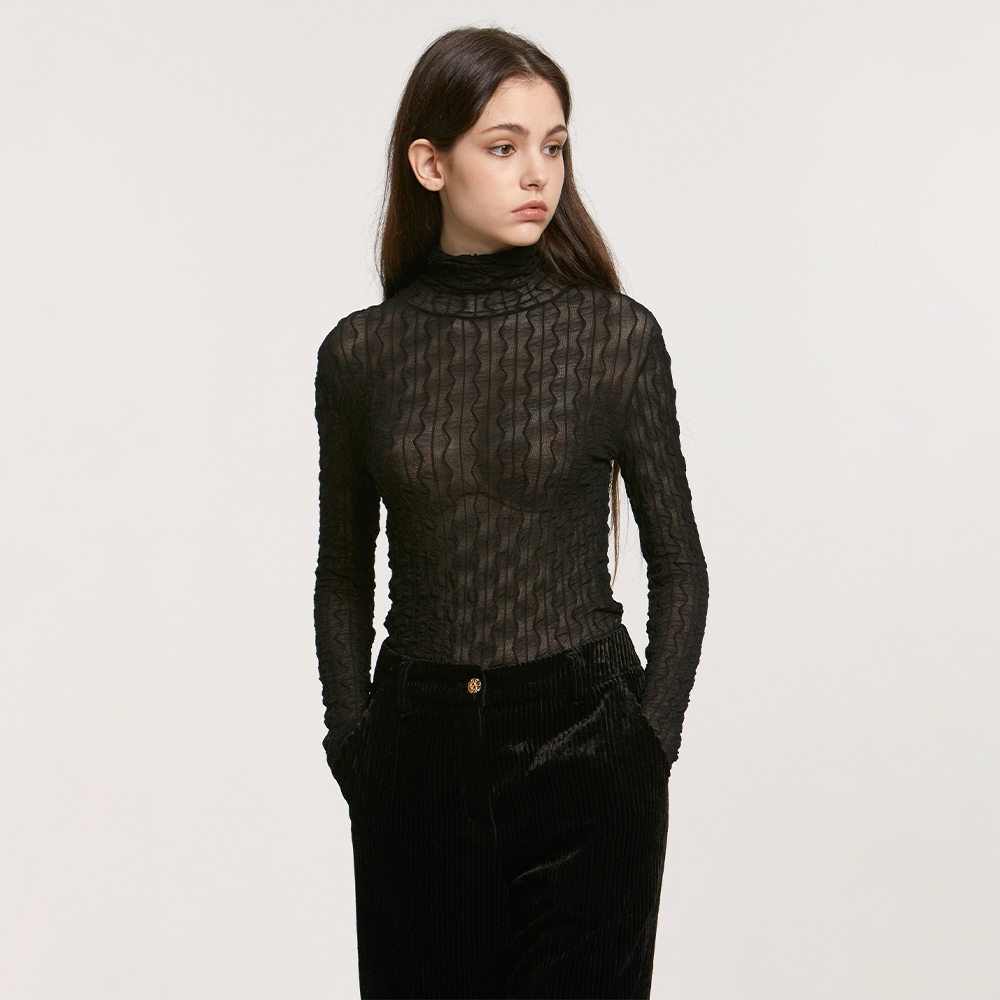 NEUL(종료)(늘(종료)) Seaweed Turtle Neck Top_Black | S.I.VILLAGE (에스아이빌리지) [NEUL(종료)]Seaweed Turtle Neck Top_Black - 