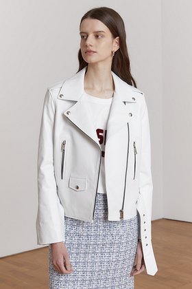 MUSEE(뮤제) EQUILIBRE Italian Lambs Leather Rider Jacket_White | S.I.VILLAGE (에스아이빌리지)