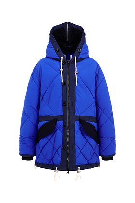 SACAI(사카이) 남성 다이아 퀼팅 패디드 블루종 | S.I.VILLAGE (에스아이빌리지)