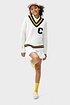 [CONCEPT COLLEGE] C Patch Ivory Preppy V-Neck Wool Knitwear