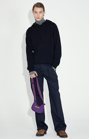 NOHANT(노앙) CASHMERE KNIT HOODIE NAVY | S.I.VILLAGE (에스아이빌리지)