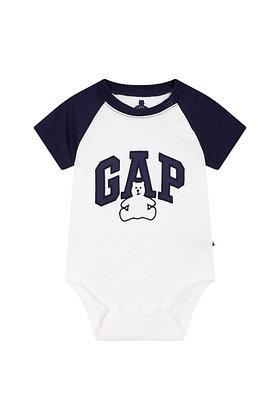 GAP Kids(갭키즈) [베이비 남아 0-24개월] 베어 로고 래글런 바디수트 | S.I.VILLAGE (에스아이빌리지)