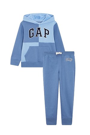 GAP Kids(갭키즈) [키즈 남아 6-14세] 로고 패치 배색 후드 티셔츠 & 조거 팬츠 | S.I.VILLAGE (에스아이빌리지)