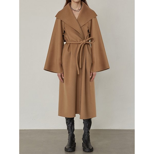 Double-faced wool and cashmere-blend cape coat