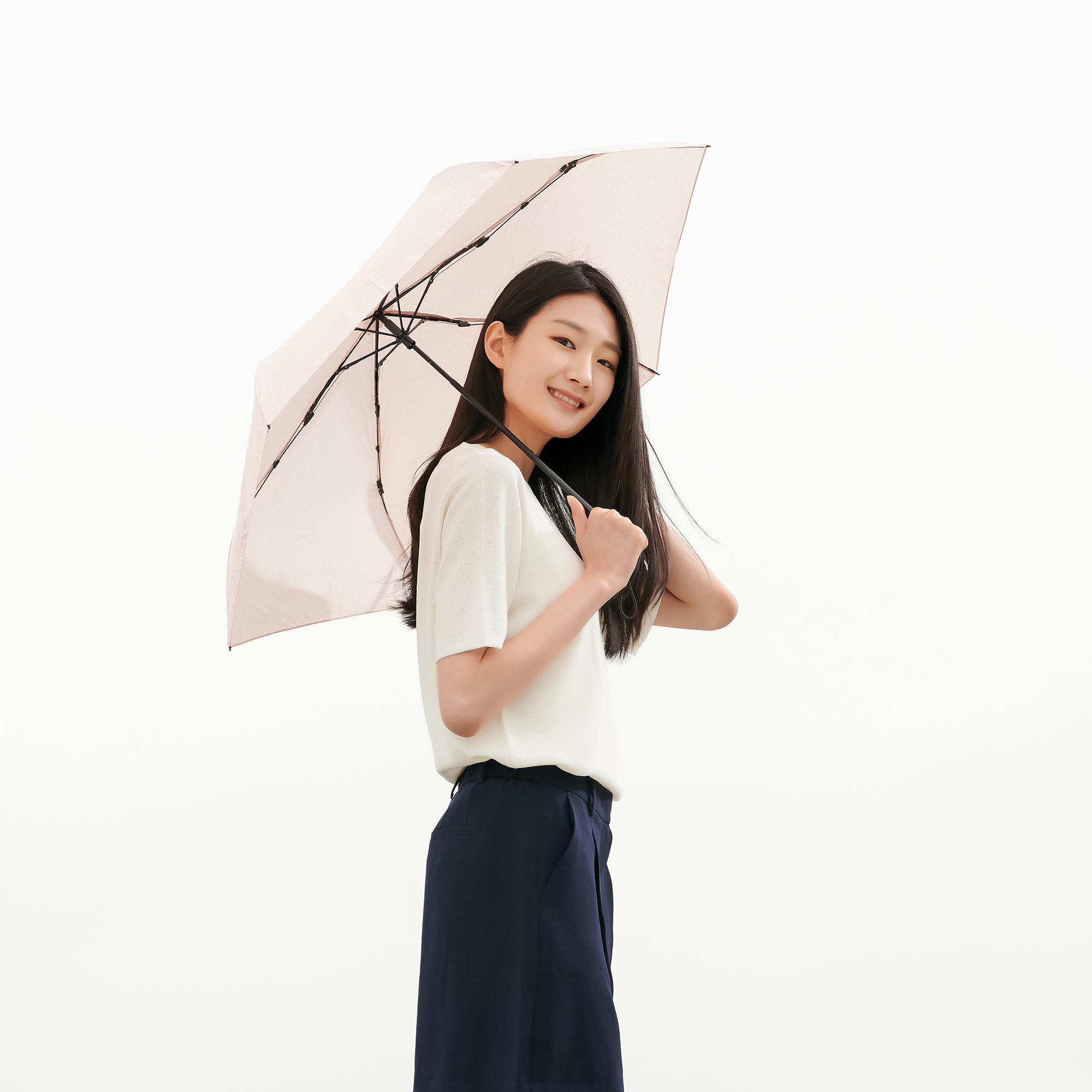 JAJU(자주) 99그램 가방에 쏙 넣는 우양산_피치도트 | S.I.