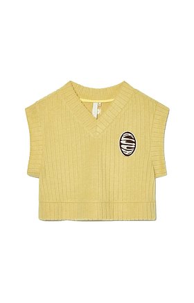 Crop Knit Vest Yellow